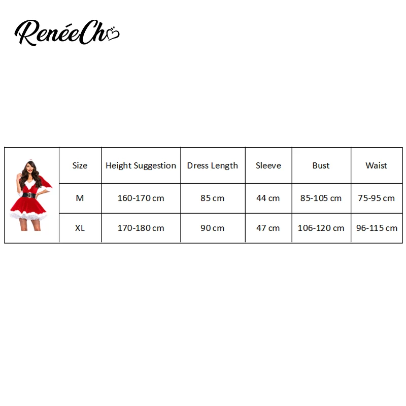 Пикантное рождественское платье Reneecho Женский Рождественский костюм для