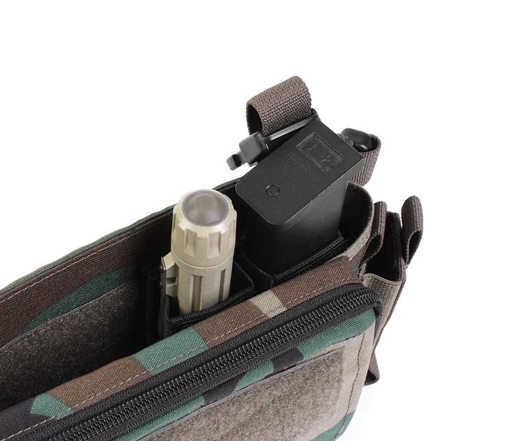 D3CRM Tactical Chest Hanging Double 9MM Outdoor Multifunctional Flashlight Backpack Inner Partition Tool Bag