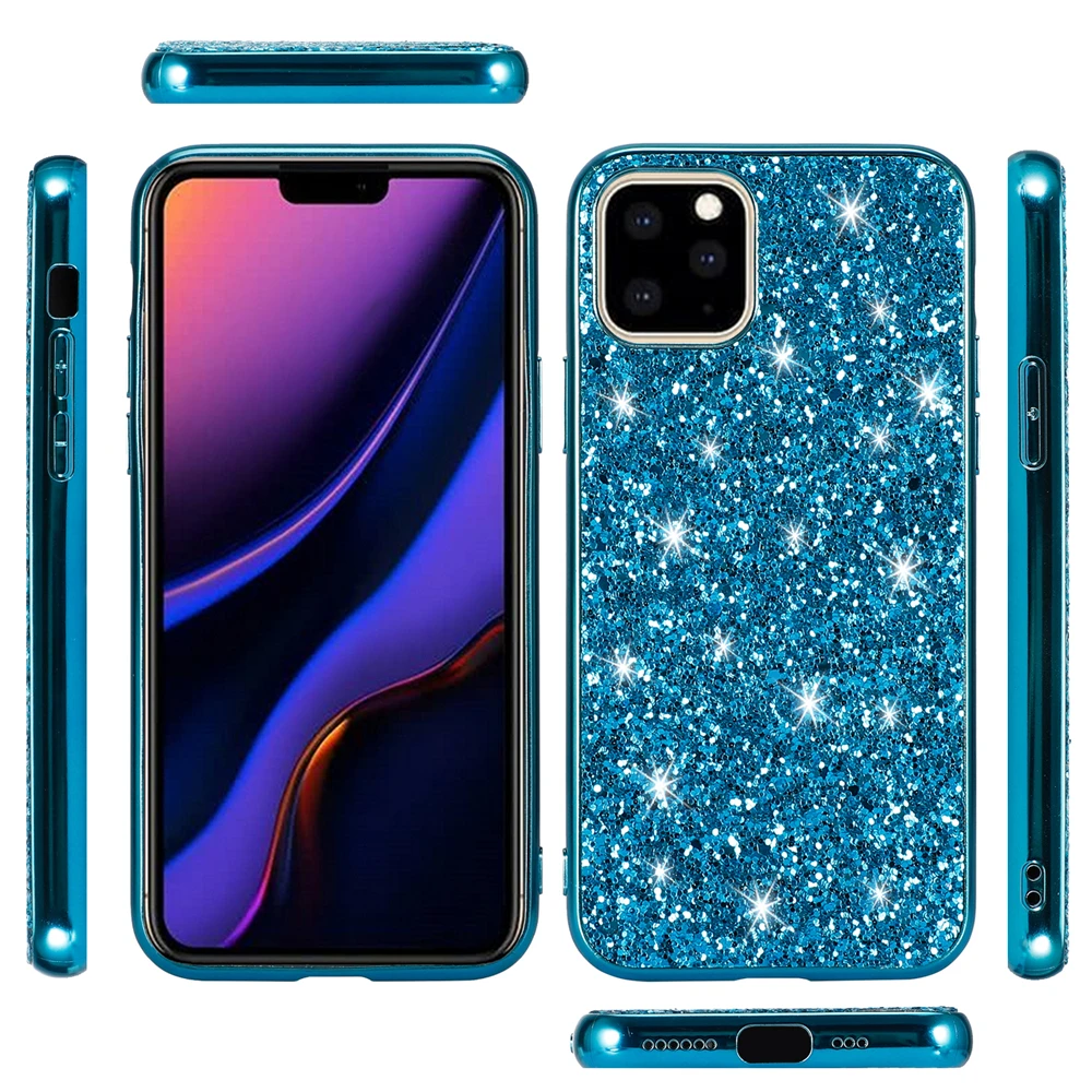 Модный роскошный блестящий чехол для телефона iPhone 11 Pro Max ударопрочный с алмазной