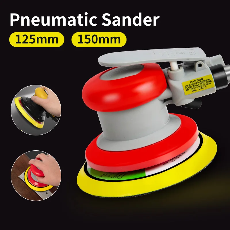 Pneumatic Orbital Sander 125mm/150mm AIr Grinder Polishing Machine Tools Sanding Waxing Car Accessories | Инструменты