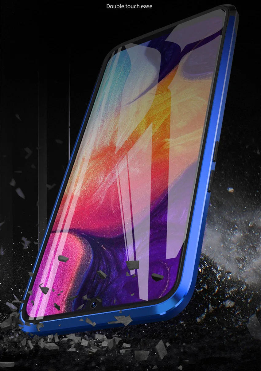 360 полный защитный чехол для samsung A50 магнитное заднее стекло на Galaxy A20 A30 A50 a 50 30 металлический адсорбционный чехол
