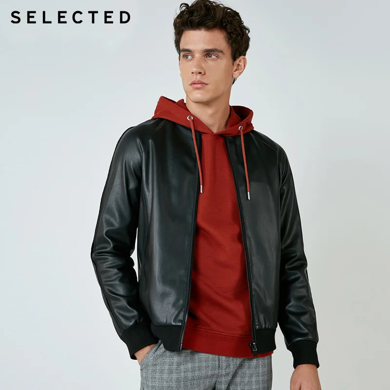 Мужская бейсбольная куртка из искусственной кожи Повседневная Деловая модель