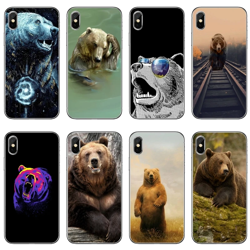 Чехол для Samsung Galaxy S10e Lite S9 S8 S7 S6 edge Plus S5 S4 S3 Note 10 9 8 5 4 mini funny Brown Bear cool|Бамперы| |