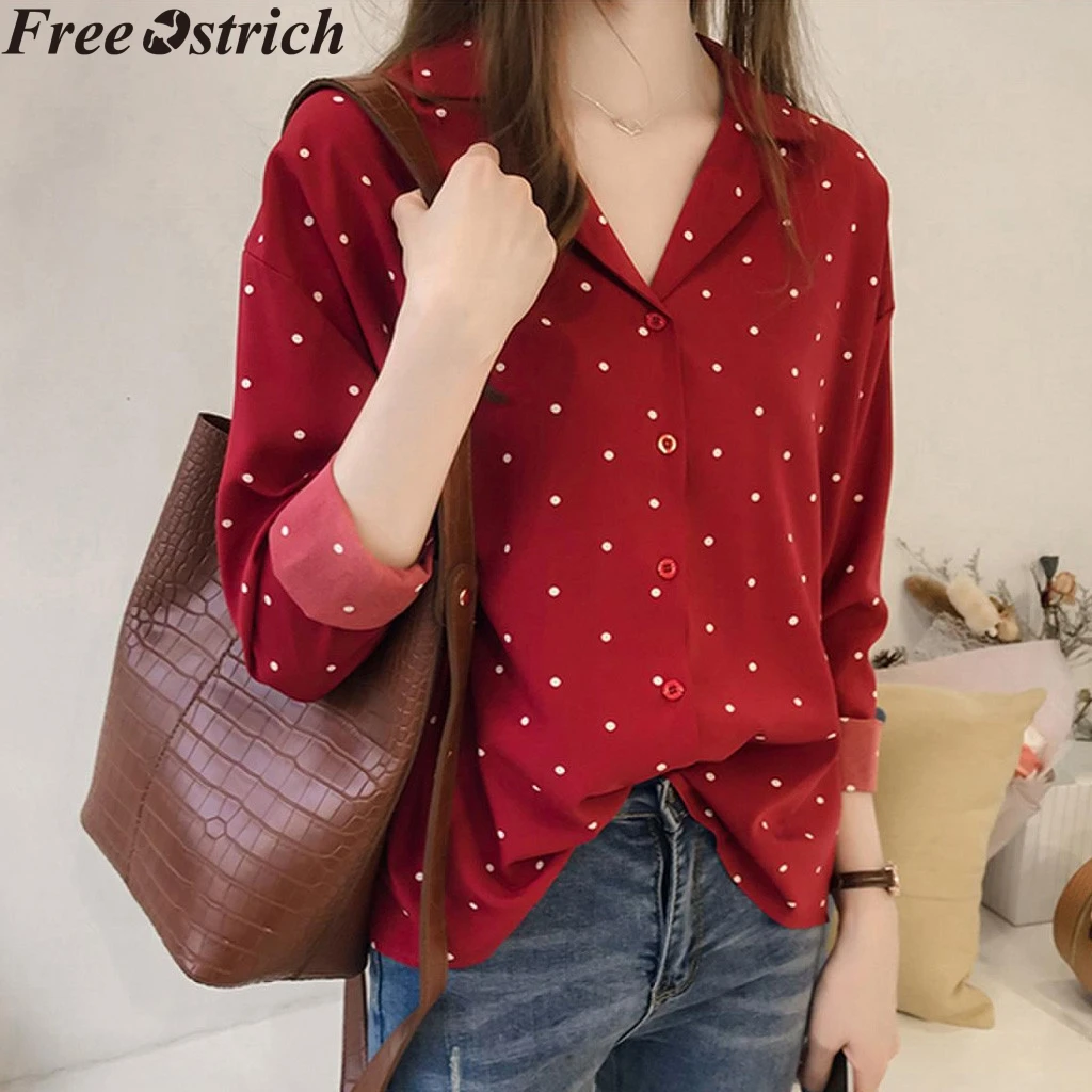 Женская шифоновая блузка с длинным рукавом черная Свободная Повседневная