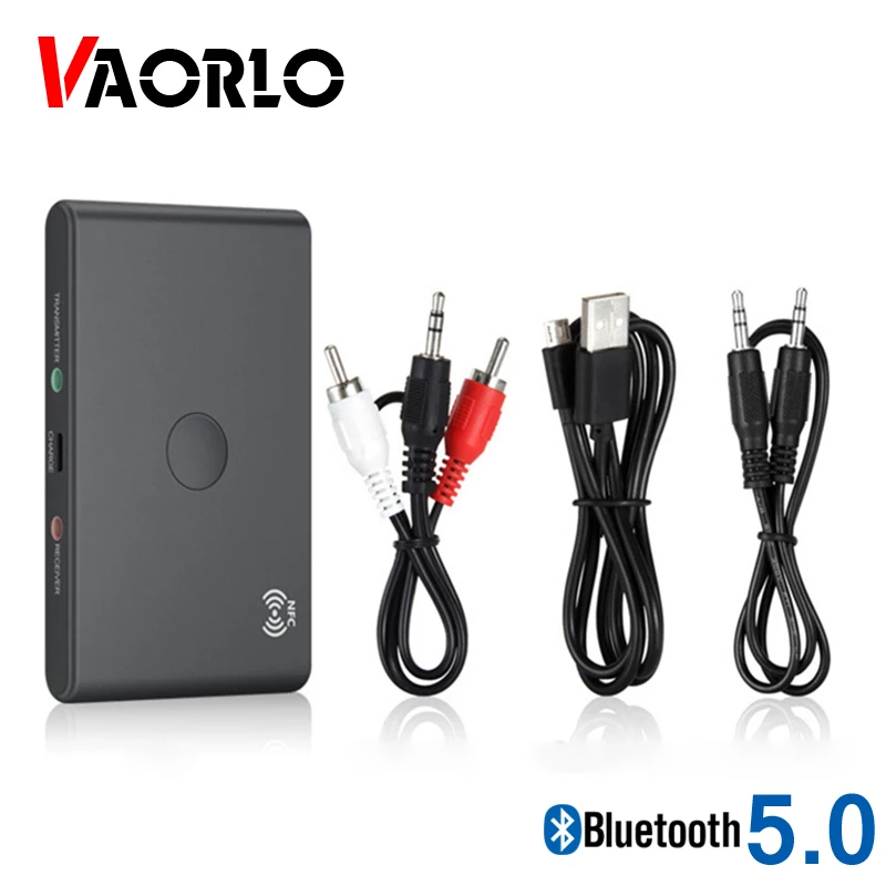 

VAORLO NFC Connect Bluetooth Adapter 2 In 1 Transmitter and Receiver For TV Computer Headphones With 3.5 AUX Jack Stereo Adaptor