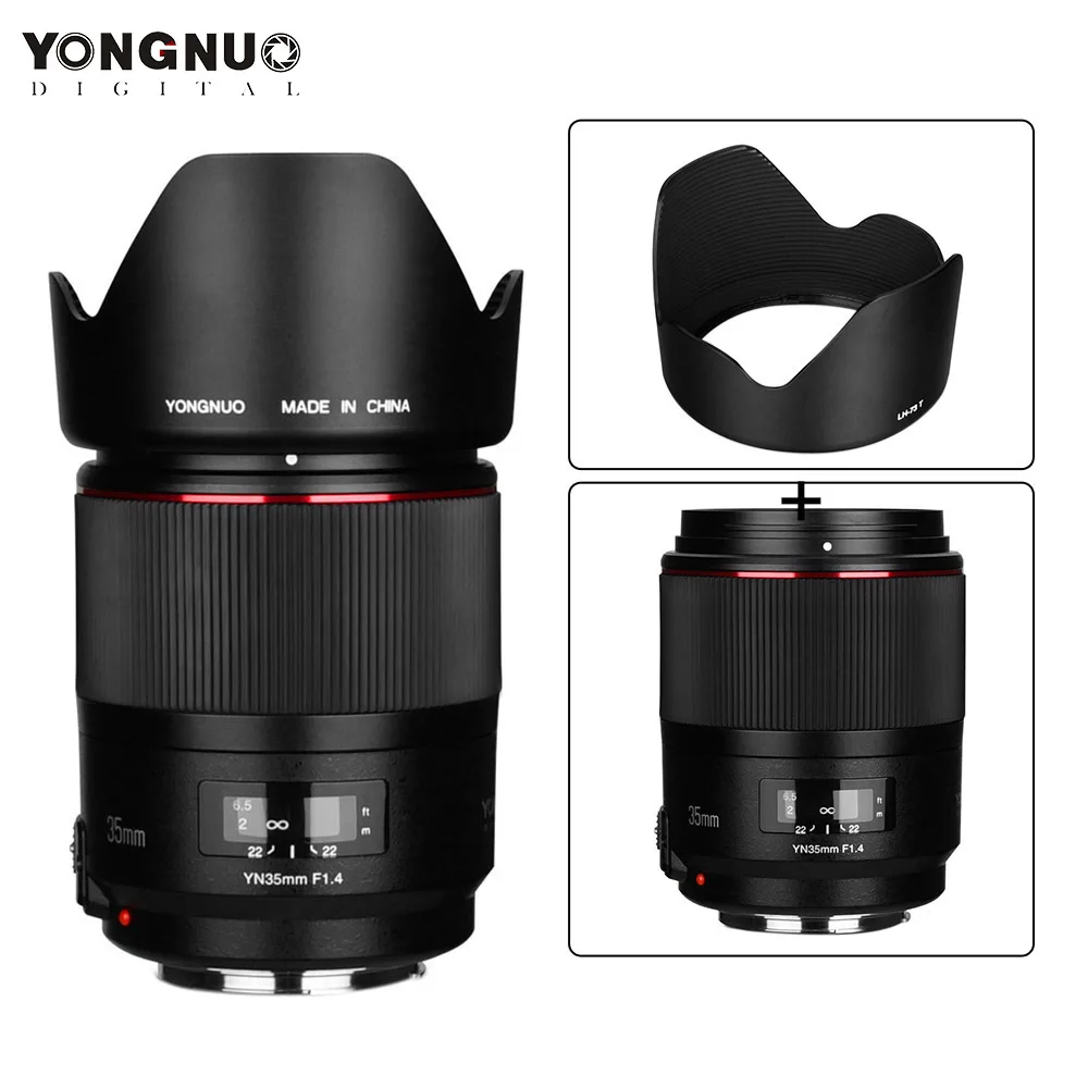Широкоугольный объектив YONGNUO YN35mm F1.4 линзы в полной оправе для цифровых