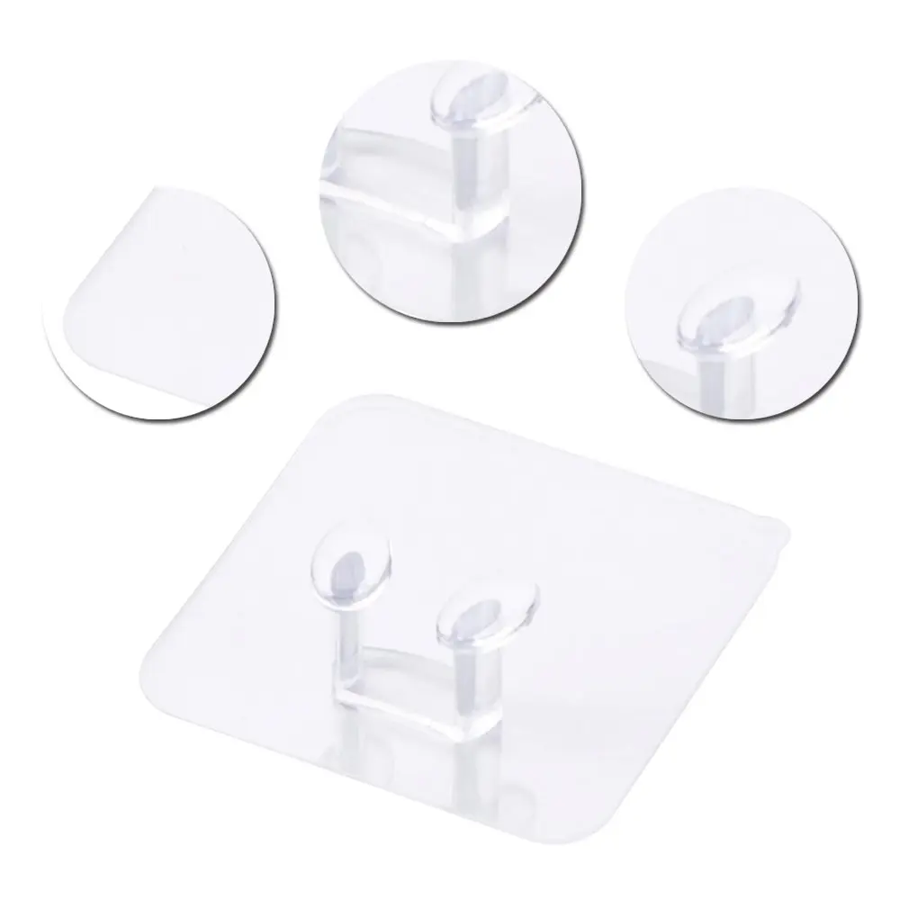 

10 Packs Adhesive Hook Wall Strong Hooks Seamless Transparent Hooks Kitchen Towel Bath Hook