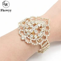 fkewyy luxury bracelets for women gothic accessories designer rhinestone jewelry gem adjustable bracelet gold plated bangles