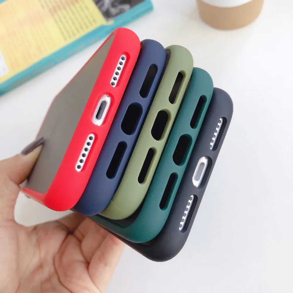 Роскошный прозрачный матовый чехол-накладка контрастного цвета для iPhone 11 Pro Max X XS