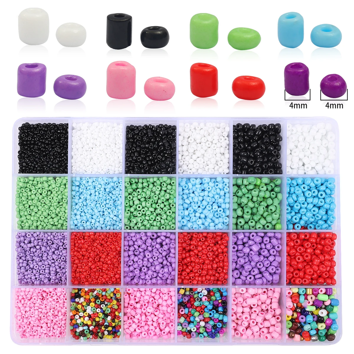 24000-600Pcs Beads Kit/Glass Seed Beads/Alphabet Letter Beads/Acrylic Heart Shape for Name Bracelets Jewelry Making Craft | Украшения и