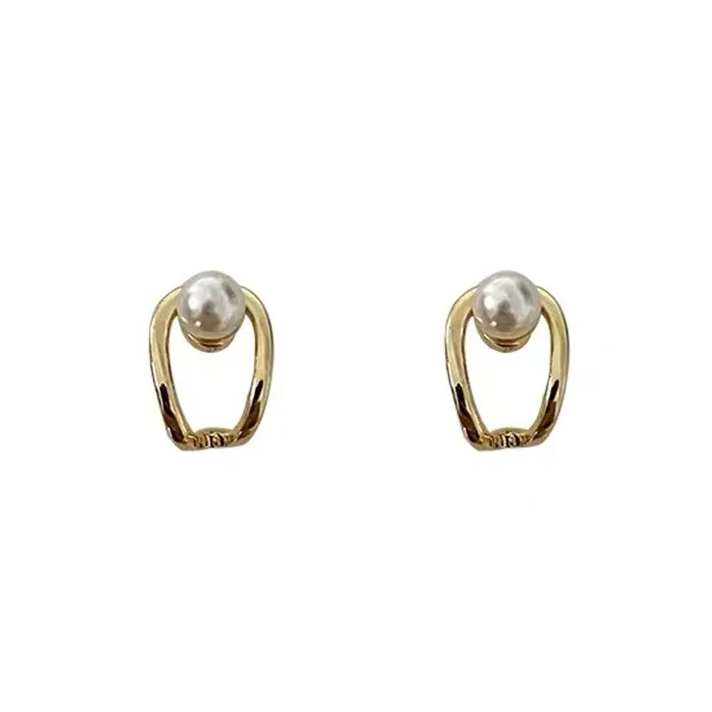

Fashion Jewelry 925 Silver U-shaped Pearl Earrings for Women Birthday Gift
