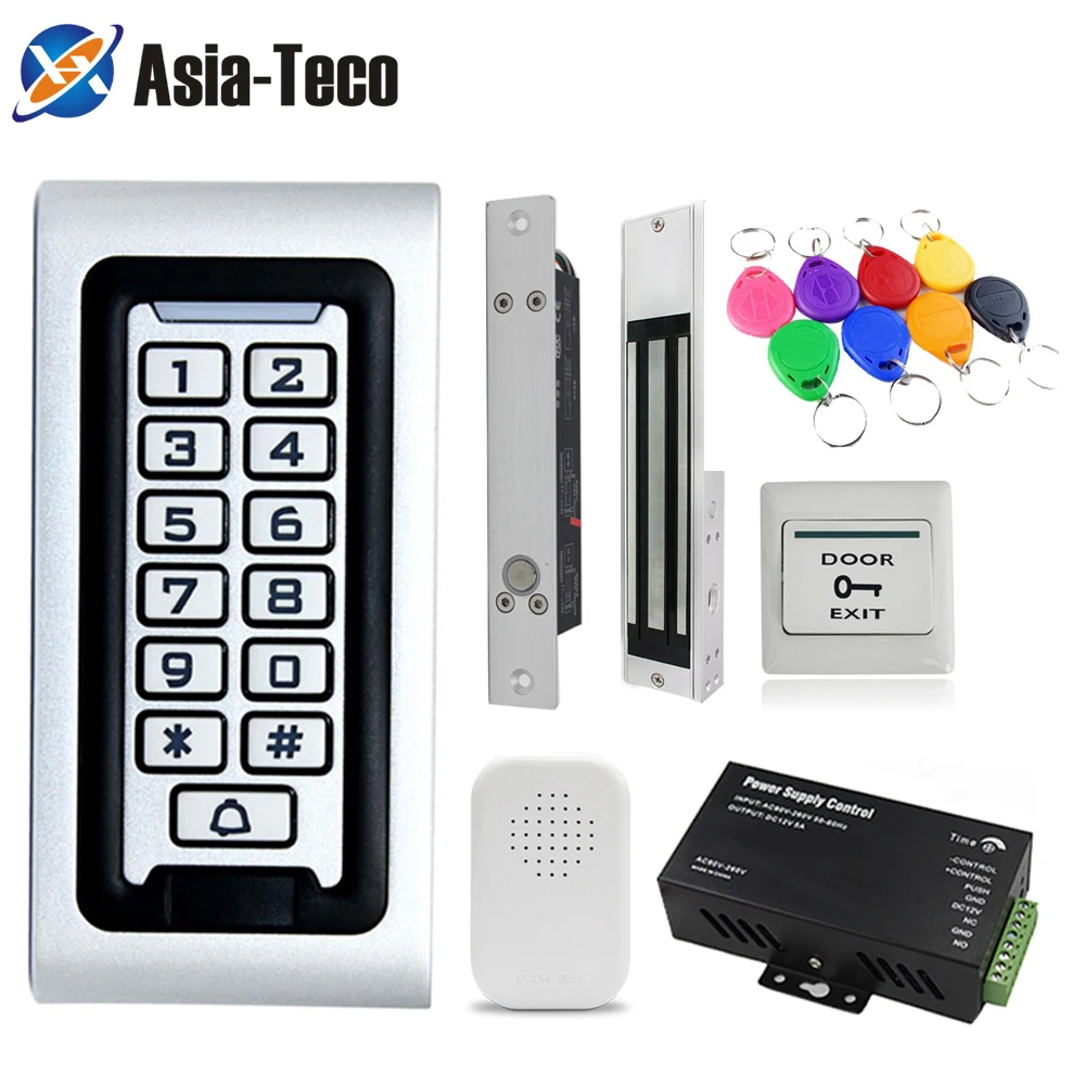 

Backlight RFID Access Control Keypad Electric Lock Power Supply 125KHZ Stand Alone Door Access Control System kit Waterproof