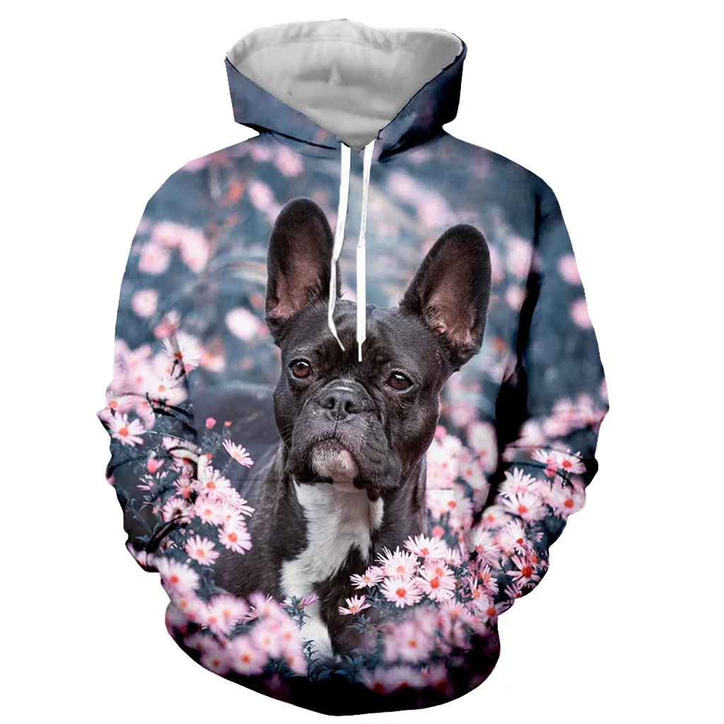 

French bulldog Funny New Fashion Long Sleeves 3D Print Hoodies Sweatshirts Hoodie Girl Sportswear Hoodie