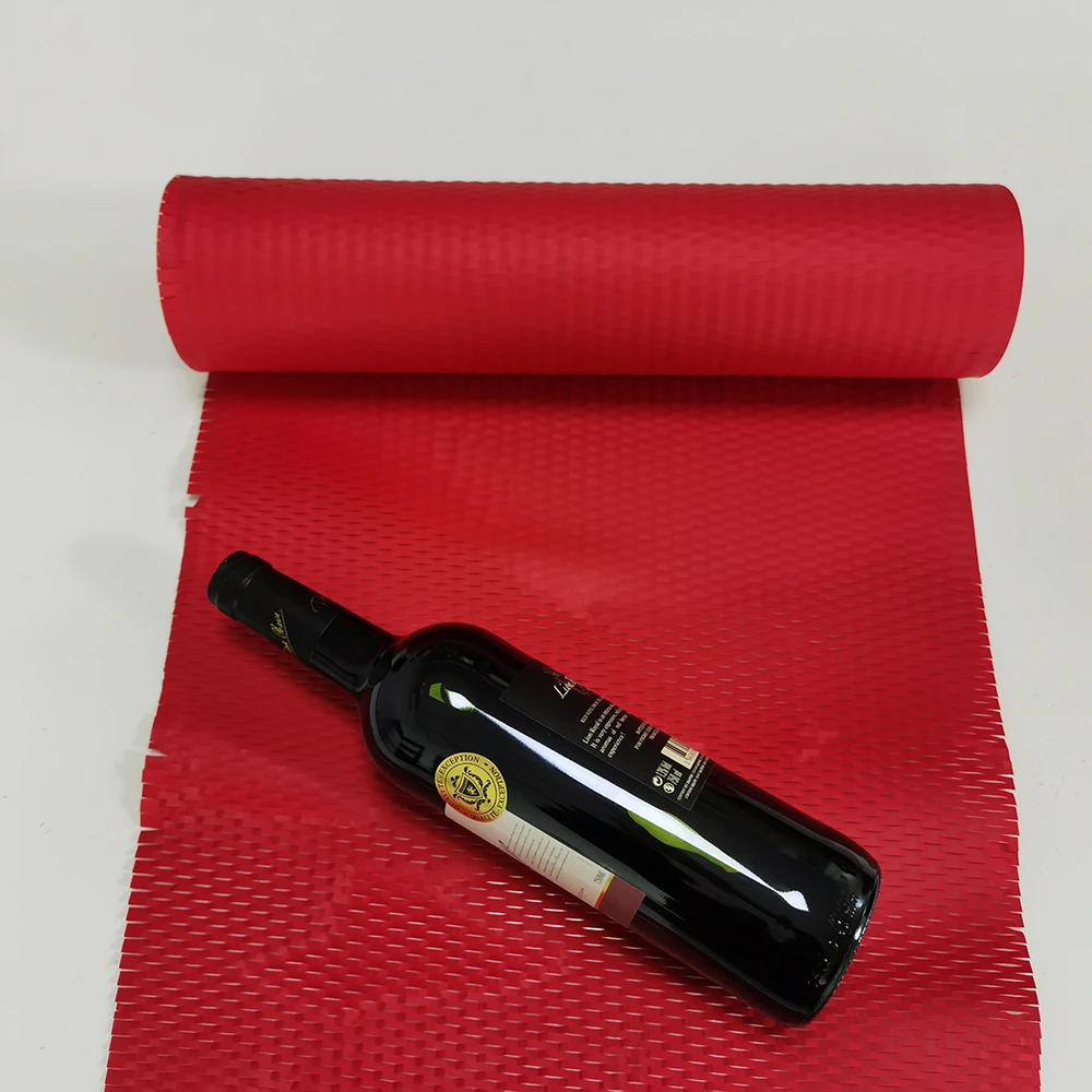 

Hysen Boutique Red Color 50cm*2m Reusable Paper Made From Wood Pulp Wrap Honeycomb Kraft Paper Cushion Packaging