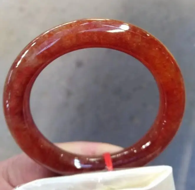 Оптовая продажа Круглый браслет из Мьянмы натурального нефрита желто-Красного