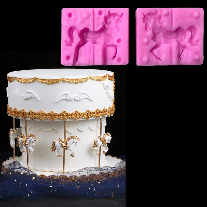 2 шт./компл. 3D вращающаяся форма Трояновой лошади из жидкого силикона сделай сам