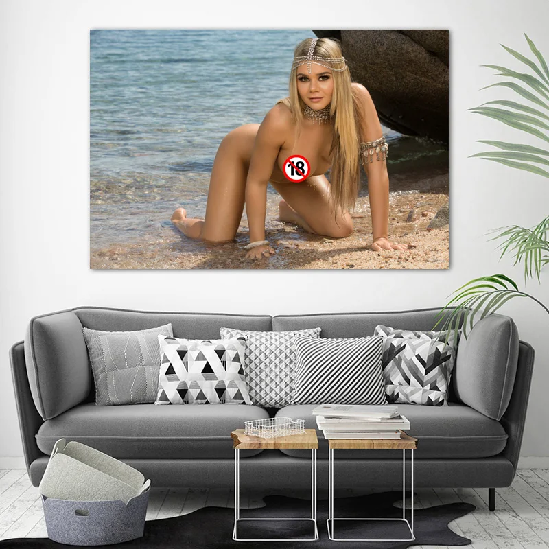 Настенные художественные Плакаты для девочек Пляжная светлая модель взрослых