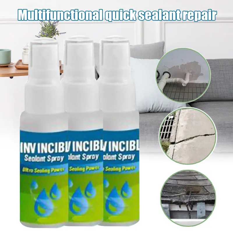 

30ml Invincible Sealant Spray for Wall/Sink/Pipe/Roof Multifunctional Quick Sealant Fix Home Walls Leaking Repair Glue B99
