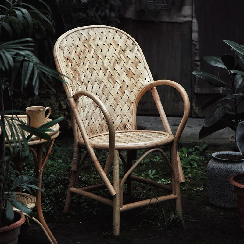 Американский ротанговый стул mid century скамейка креативный потертый шик