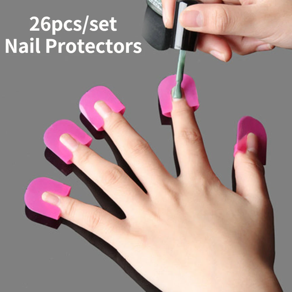 

26pcs/set 10 Sizes Nail Protectors Varnish Shield G Curve Shape Finger Cover Spill-Proof French Stickers Manicure Nail Tools