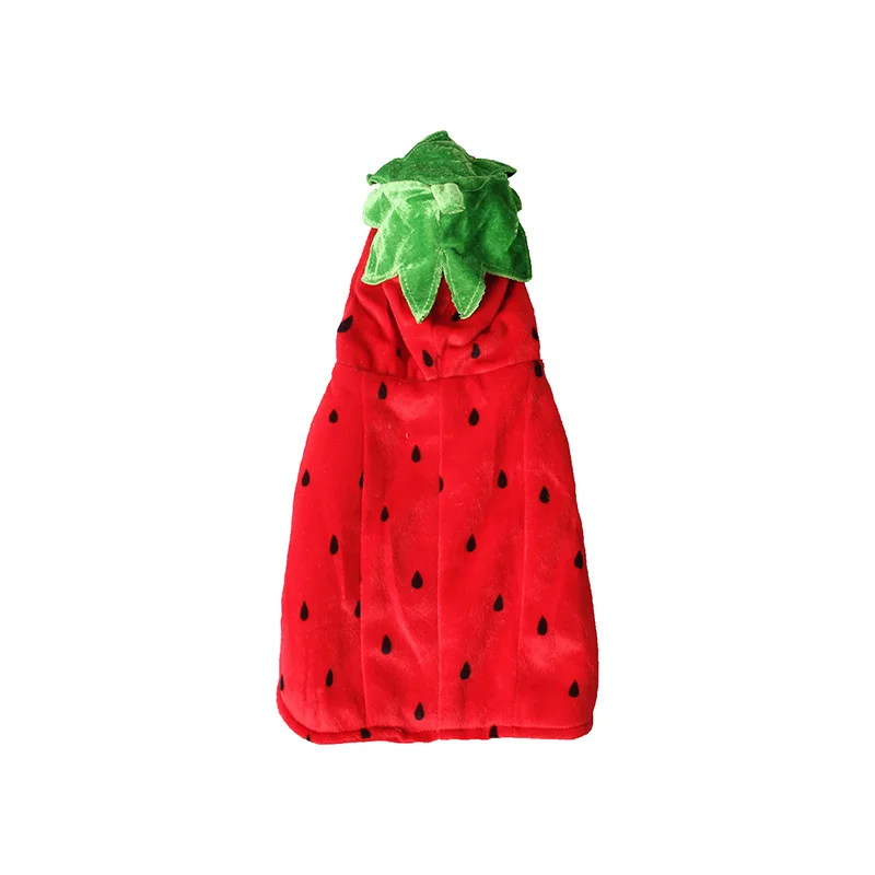 

Jizizi Pet Halloween Clothes Red Strawberry Suit Comfortable Dog Cat Holiday Dress Party Dress