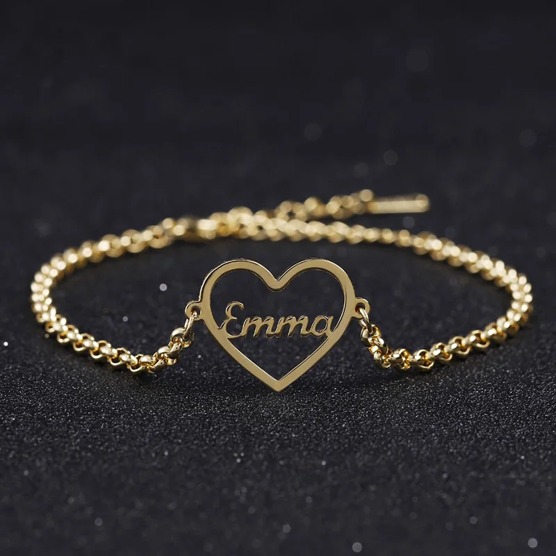Bracelet 3 Персонализированные нержавеющая сталь пользовательское имя браслет для взрослых и детей золото регулируемый открытый пользовательский табличка браслеты пляжные ювелирные изделия - Окраска металла: Bracelet 3