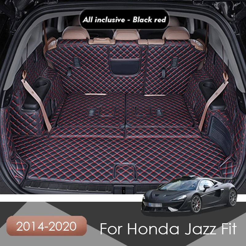 

Кожаные Коврики для багажника на заказ для Honda Jazz Fit 2014-2020, коврик для заднего багажника, коврик для пола, поднос, ковер, грязь