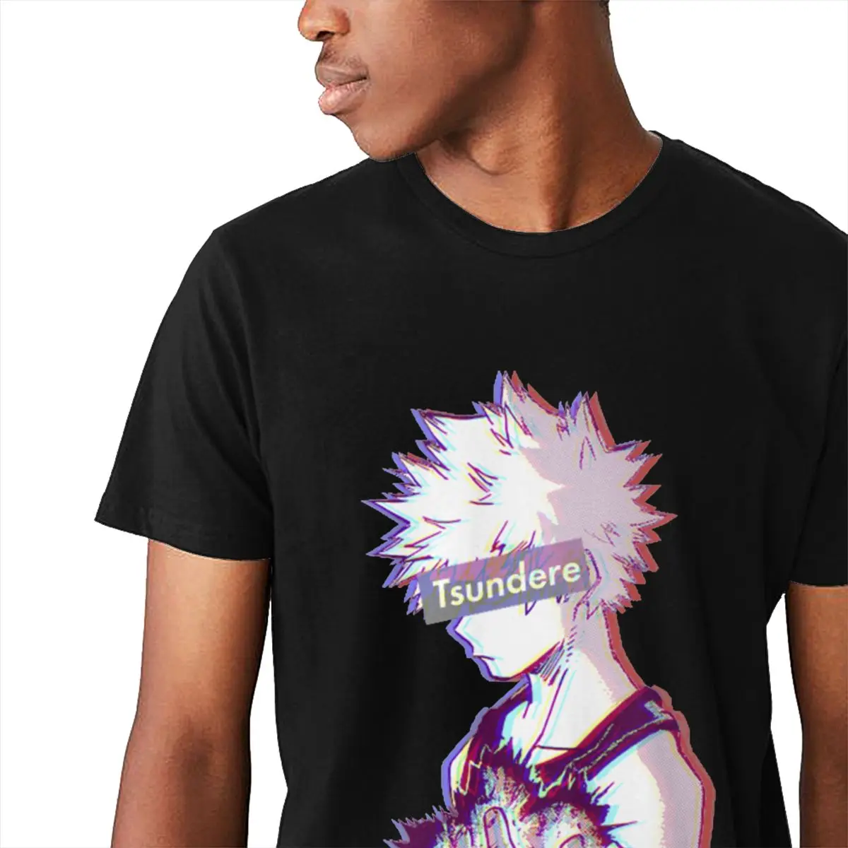 Tsundere Bakugo Boku No Hero Academia T shirt Classic Round Neck Anime For Male 100% Cotton S-6XL Tee Shirt | Мужская одежда