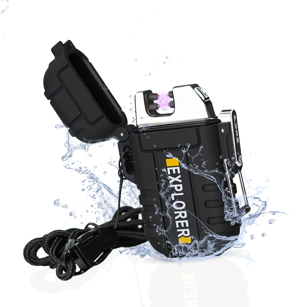 Водонепроницаемая USB Электронная зажигалка портативная двойная дуговая