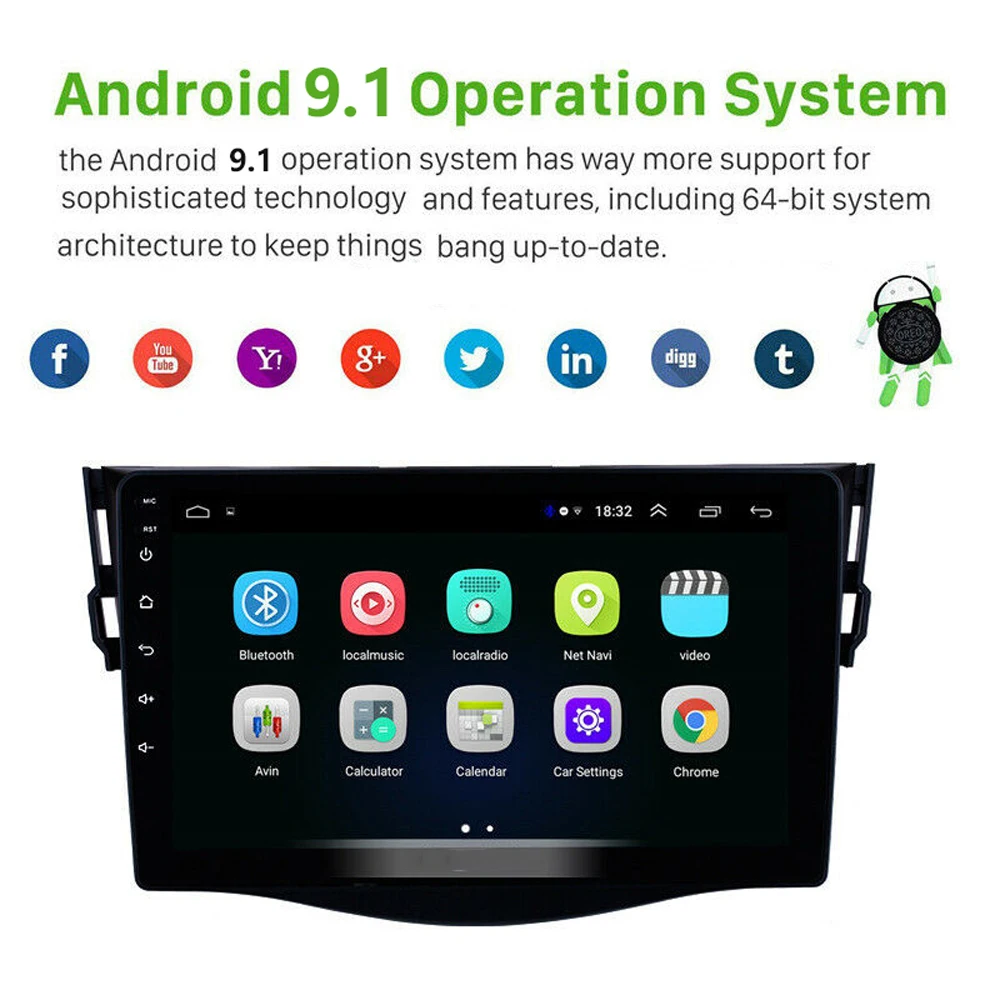 " 2din Android 9,1 автомобильный Радио мультимедийный видео плеер для Toyota RAV4 Rav 4 2007 2008 2010 2011 Стерео gps навигация Wifi