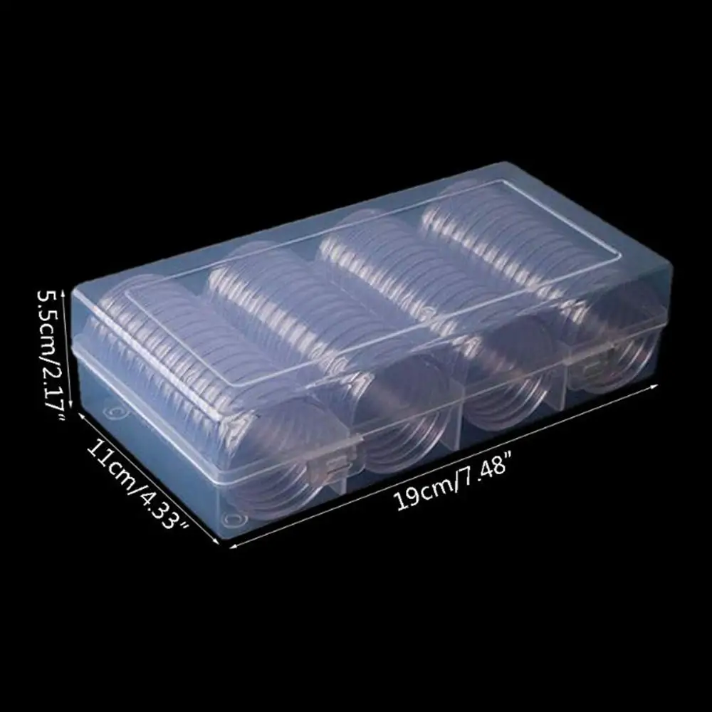 

240Pcs 41mm Clear Coin Capsule Holder Storage Box Case for Medal Silver Eagle Coin Container Organizer Collection Supplies