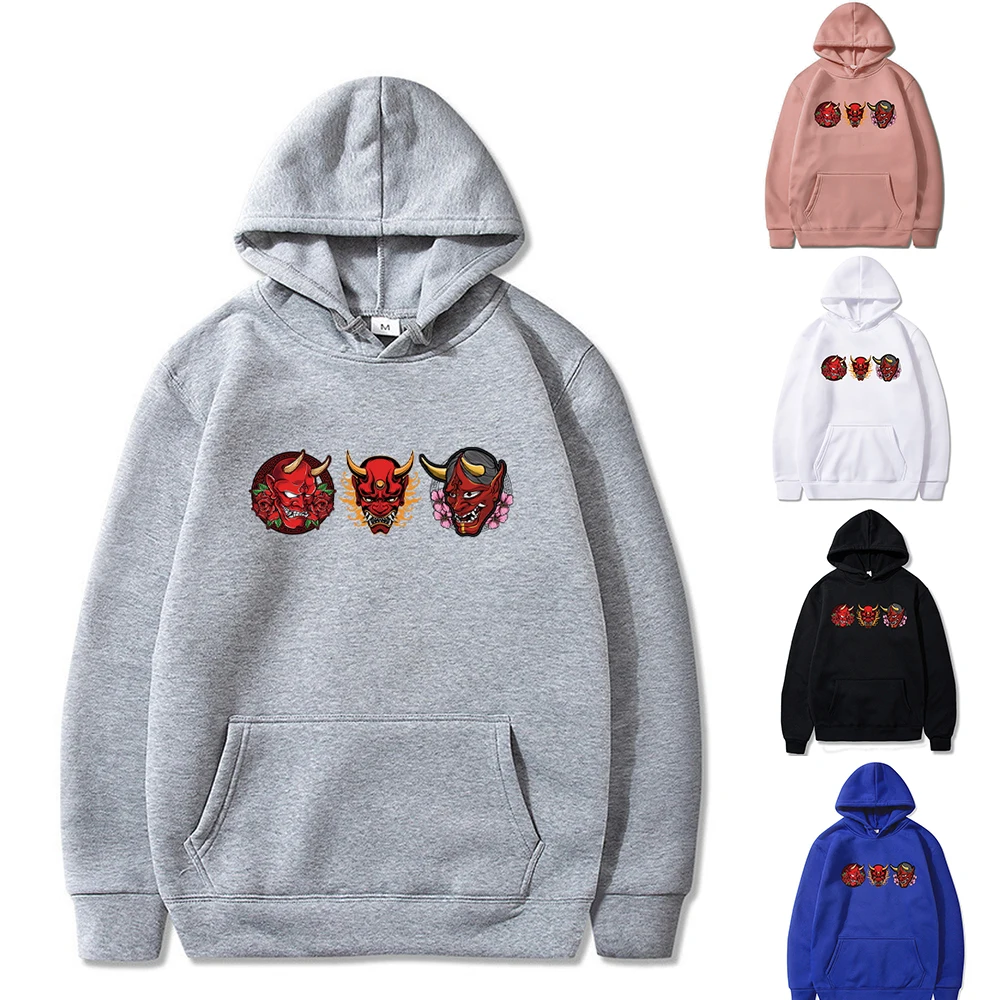 

Devil Pattern Printing Hoodies Autumn Sweatshirts Men and Women Casual All-match Pullover Fashion Hooded Long Sleeve Clothes Top