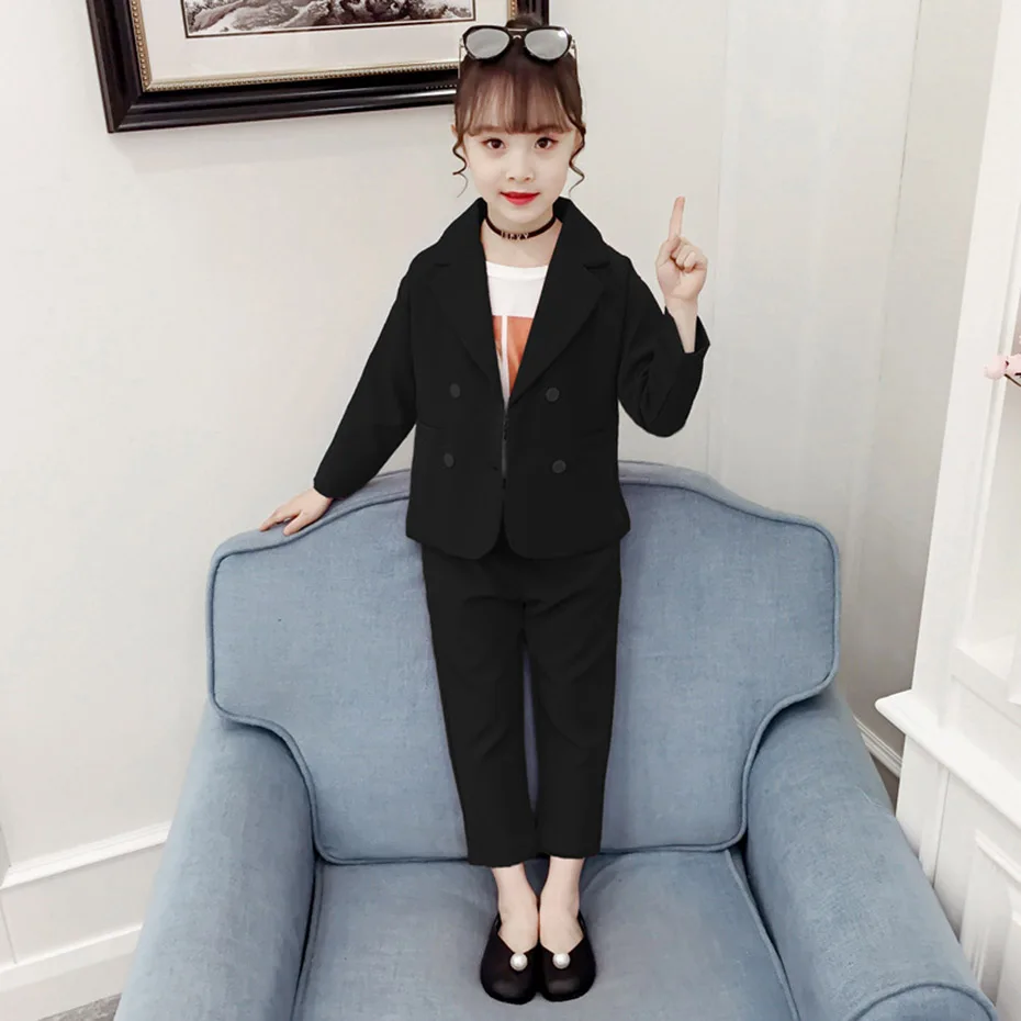 Комплект одежды для девочек однотонная куртка и штаны комплект из 2 предметов