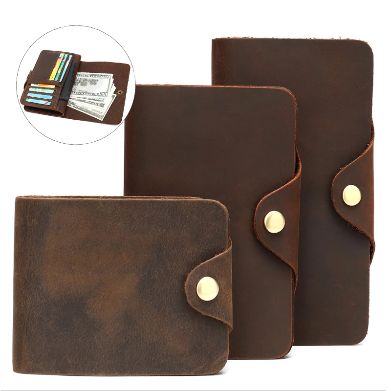 Кошелек Luufan 2020 винтажный коричневый кошелек из 100% натуральной кожи для мужчин и
