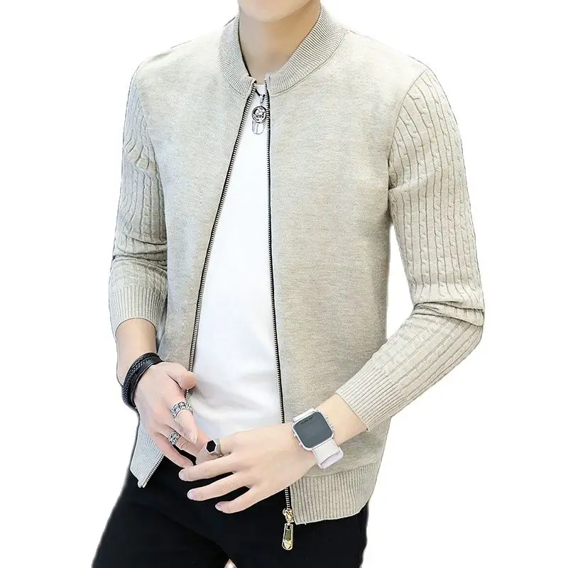 

2021 Autumn Winter Men's Sweater Male Jacket Solid Color Sweaters Knitwear Warm Sweatercoat Cardigans Men Clothing