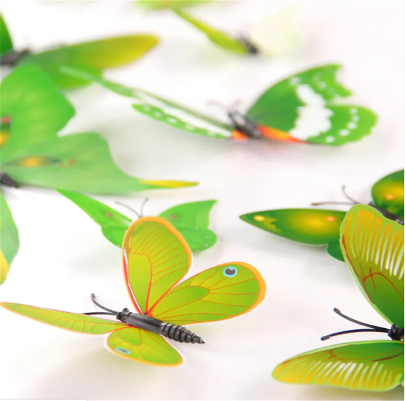 Искусственные красочные бабочки из ПВХ 12 шт./лот декоративные ветряные блесны
