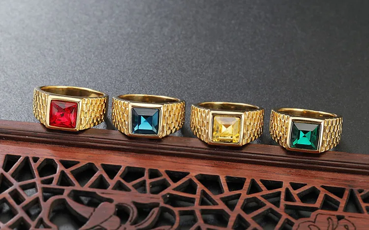 

Wholesale New Hight Quality Crystal Jewelry Rings top 316L Titanium Steel Ring Jewel Ring For Men And Women Free Shipping