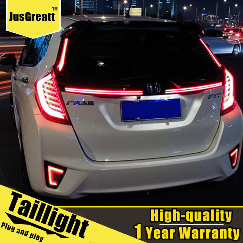 

2pcs Car Styling for Honda FIT 2014-2018 tail lights assembly All LED Rear Lamp+ dynamic turn signal +reverse light