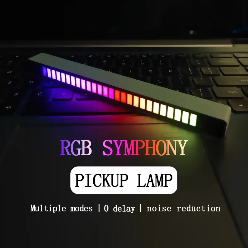 

Symphony Sound Control Light USB Rechargeable Battery 32 LED Voice Activated Pickup Rhythm Strip Light Computer Car Family Use