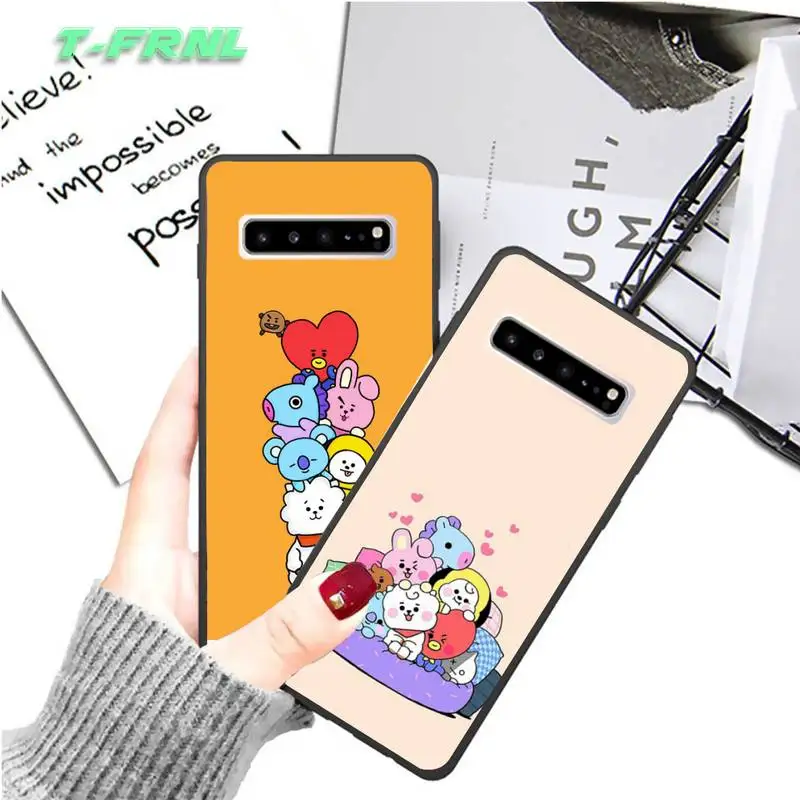 BT21 роскошный брендовый чехол с милым мультяшным кроликом для samsung galaxy S8 S9 S10e S20 PLUS