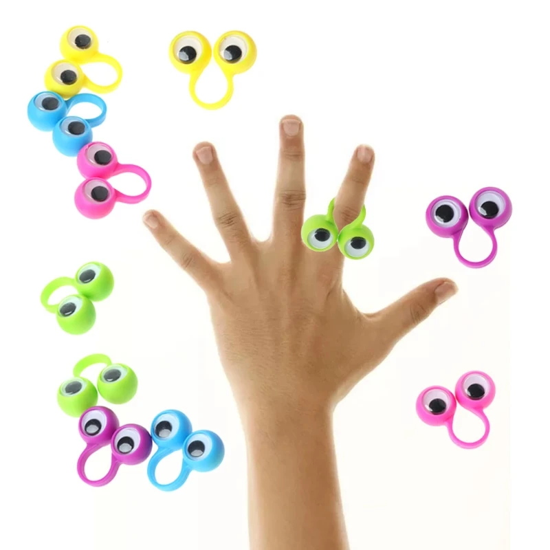 New 10 Pcs Eye Finger Puppets Eye Rings Kids Baby Toys Gift Accessories
