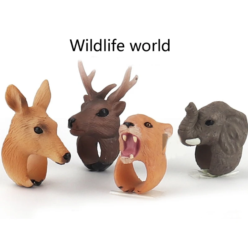 

Realistic Dinosaur Dolphin Ring Wild Animals Figure Rings Learning Party Favors Toys For Boys Girls Kids