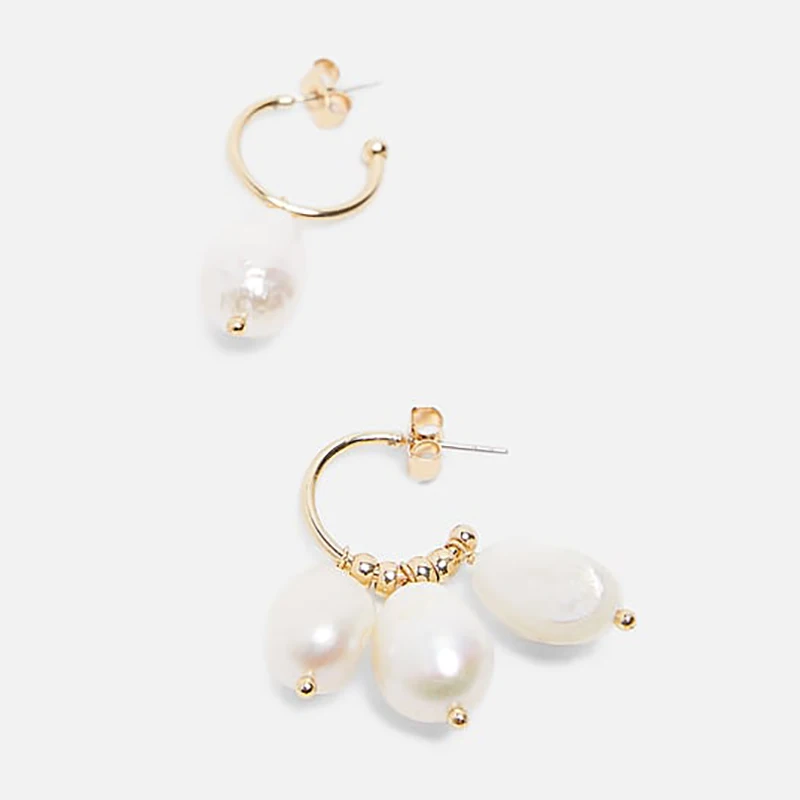 Модные висячие серьги с искусственным жемчугом для женщин 2019 Асимметричный