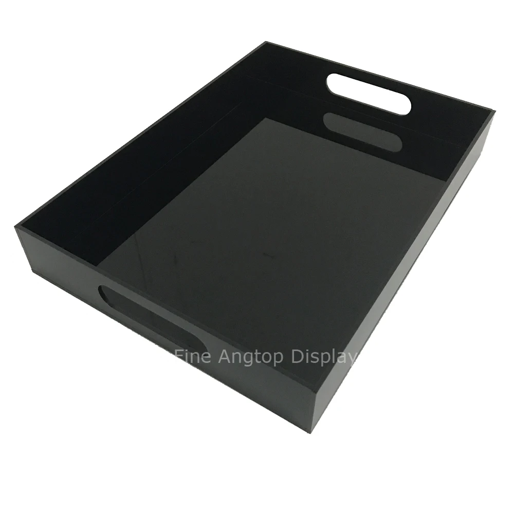 Современный премиум черный акриловый поднос Настольный ювелирные изделия косметический дисплей держатель