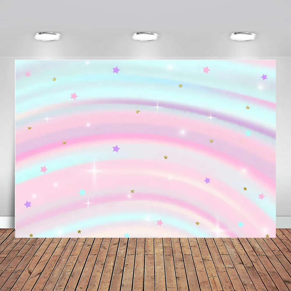 

Rainbow Unicon Backdrop 1st Birthday Photographic Studio Photo Background Baby Shower Decorations Pink Photography Backdrops