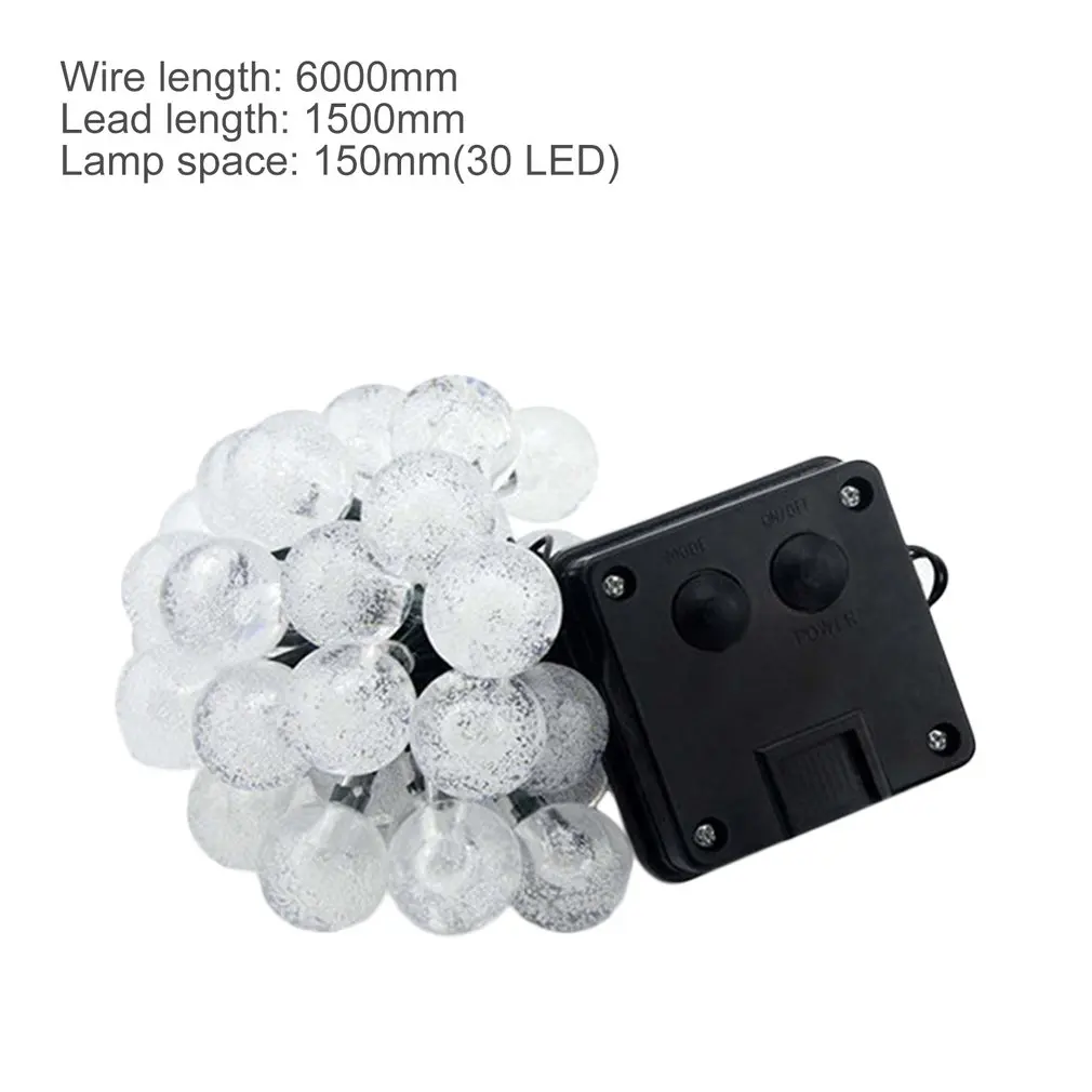 

30 LED Solar Fairy String Lights IP65 Waterproof Ball-shape Lighting Strings Christmas Festival New Year Decoration 7 Colors