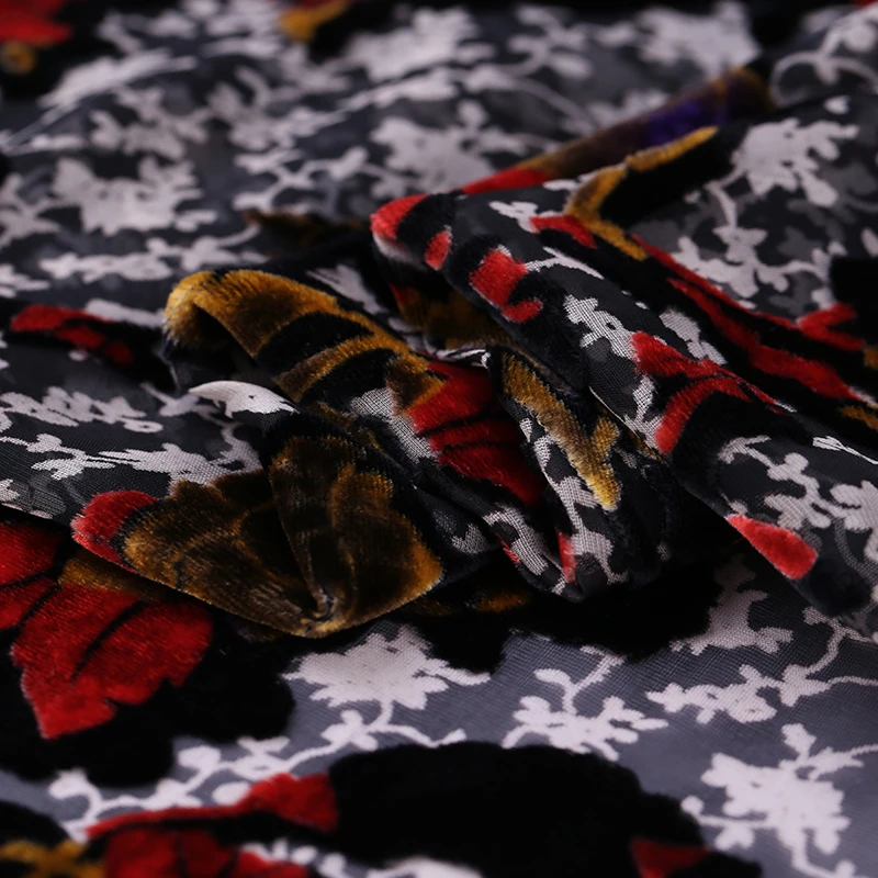 Распечатанная шелковая бархатная ткань для Шелкового велюрового платья|Ткань| |