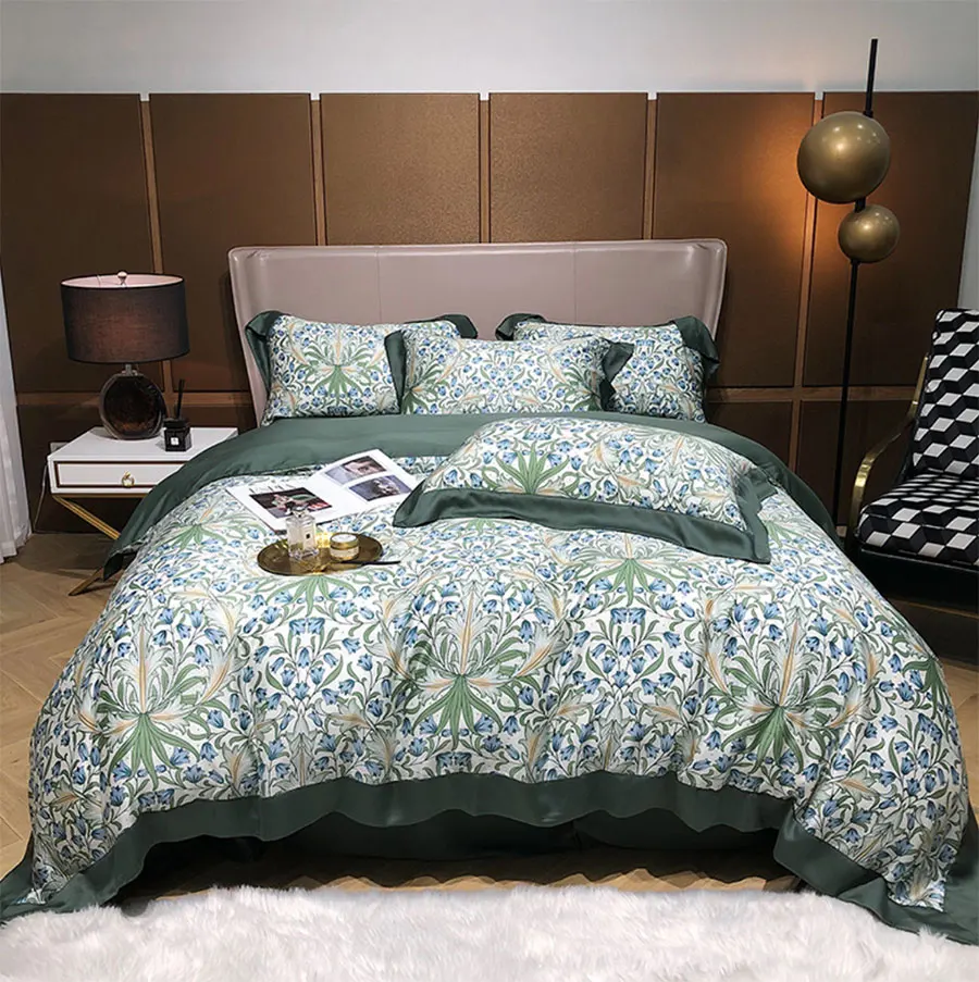melhor Flor Pastoral Do Vintage Conjunto De Cama Menina, Elegante Americano Rústico Completa Rainha Rei Casa Têxtil Fronha Capa Edredão