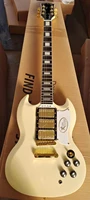 sg electric guitar cream white mahogany body rosewood fingerboard golden accessories in stock fast shipping free shipping
