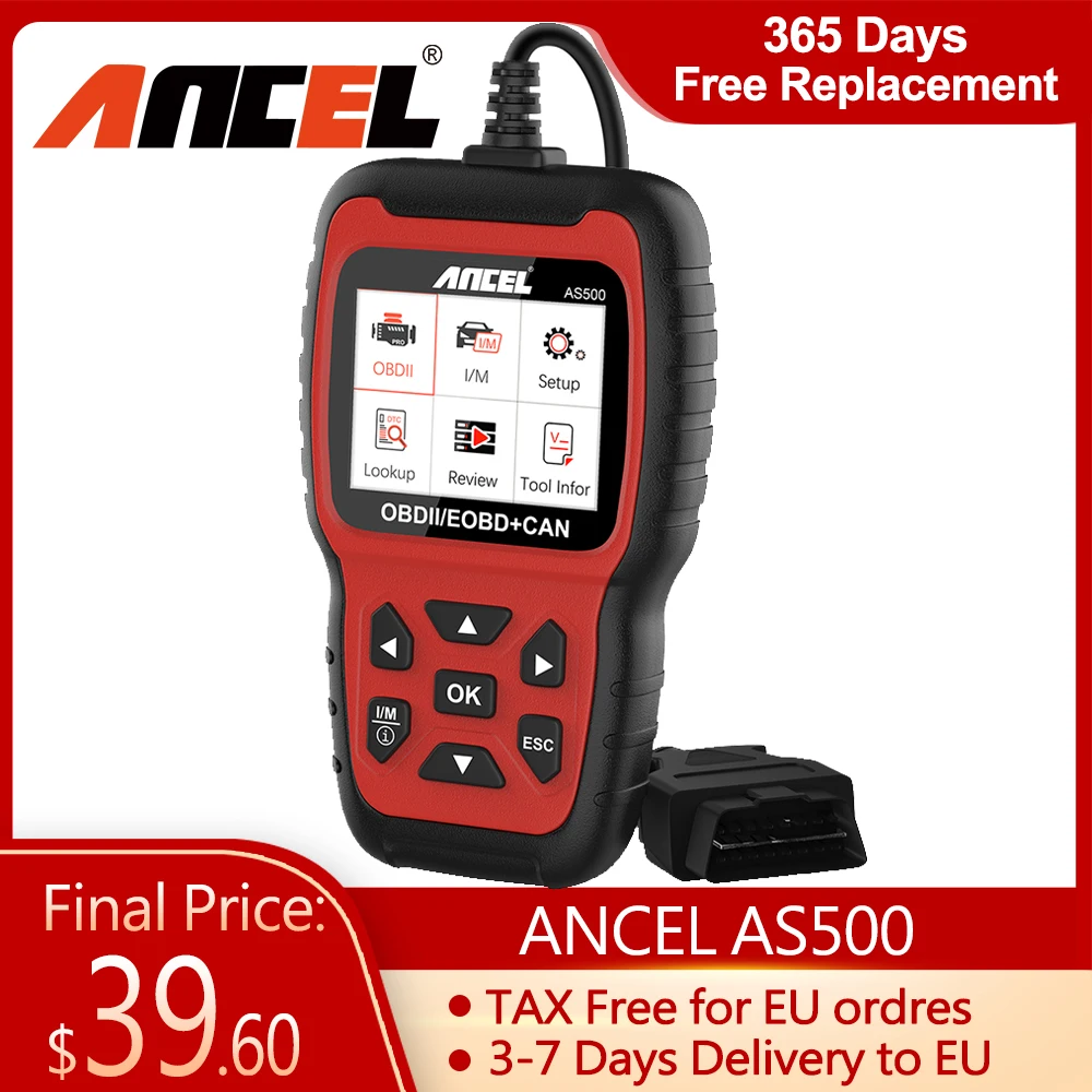 

Ancel AS500 OBD2 Scanner Auto Diagnose Engine Code Reader OBD Car Lifetime Free Update OBD2 Automotive Scanner Diagnostics Tool